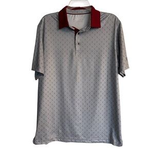 Maelreg Gray and Maroon Men's Polo Golf Shirt Size Medium